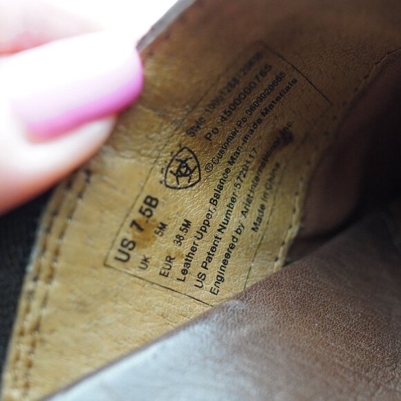 Ariat Brown Leather Western Slip-On Clogs Mules Size 7.5B - Picture 10 of 10